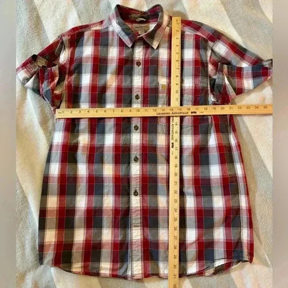 Carhartt Relaxed Fit Short Sleeve Plaid Shirt Men’s Size Large - Picture 5 of 7